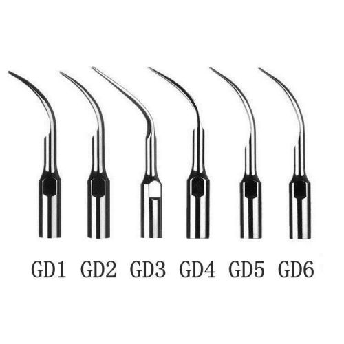 6pcs Dental Scaler Scaling Tip GD1 GD2 3 GD4 GD5 GD6 fit DTE SATELEC Handpiece