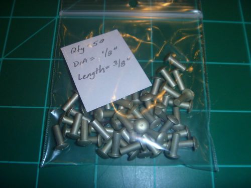 50 Brazier Rivet 1/8 x 3/8  NOS Solid Aluminum