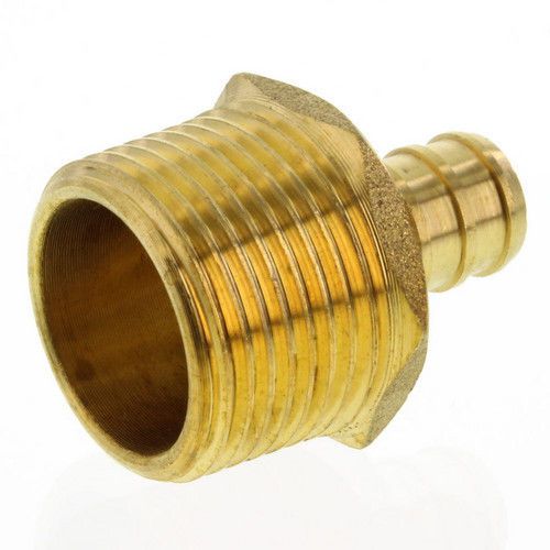 3/4&#034; PEX x 1/2&#034; Male NPT Threaded Adapter - Brass Crimp Fitting