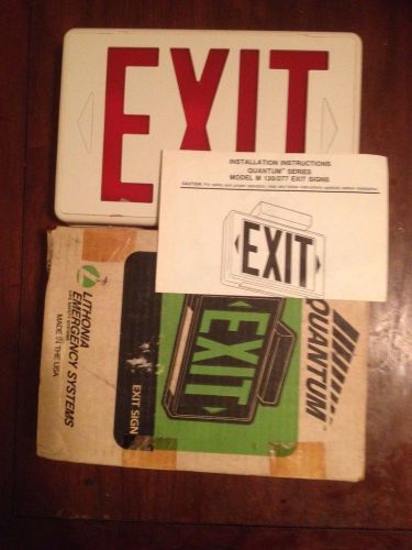 Vintage Quantum Lithonia Exit Sign Model M 120/277