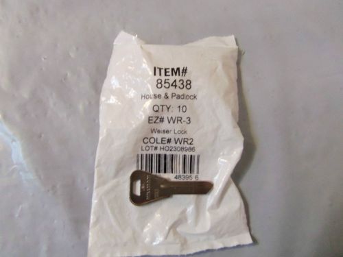 HILLMAN WR2 or EZ-WR3 KEY BLANKS (10 blanks)