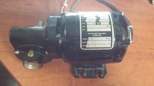 Gear motor right angle speed reducer 115vdc, 60:1, 13inlb nsh-12rh bodine for sale