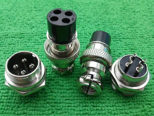 5pcs 4 pin male &amp; female wire panel connector plug gx16-4 li for sale