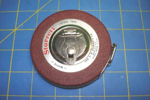 Rare 25&#039; starret #hw530  white steel tape measure excellent for sale