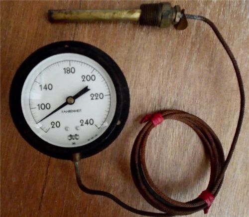 Vintage Big MARSHALLTOWN Iowa FAHRENHEIT Temperature GAUGE Gage STEAMPUNK USA