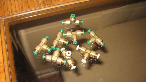 New Lot of 8 Parker Brass  Union Tee 1/8&#034; Prestolok Tube Fittings.