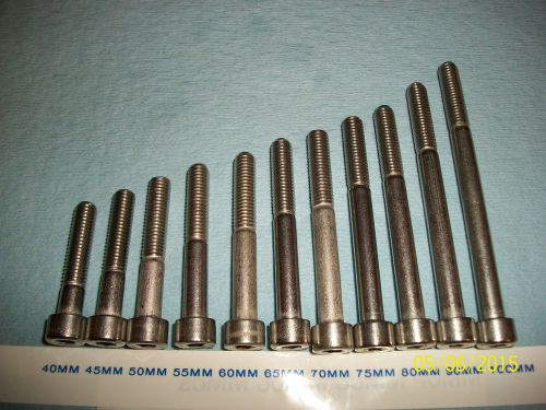 M8 m8x55 metric bolts stainless steel socket head  55mm allen head for sale