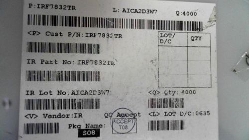 25-PCS N-CHANNEL 30V 20A IR IRF7832TR 7832