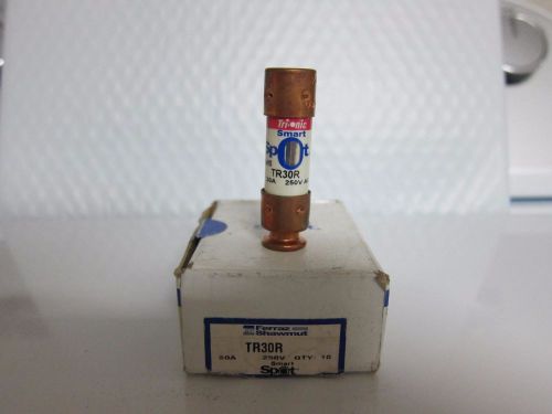 10 New Shawmut TR30R 30 Amp Fuses Bussmann FRN-R-30 250 Volts