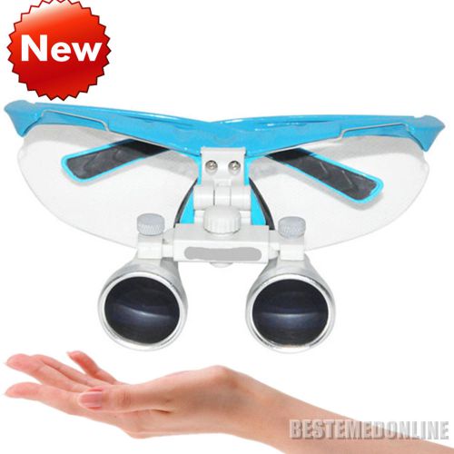 NEW DENTAL 320mm 3.5x Binocular Loupes Magnifier Glasses BLUE Flip-up Design ca