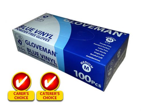 Gloveman Blue Vinyl Gloves (Box of 100) (Extra Large)