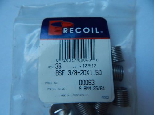 RECOIL THREAD REPAIR INSERTS BSF 3/8-20 X1.5D 00063 38 PIECES HELI-COIL