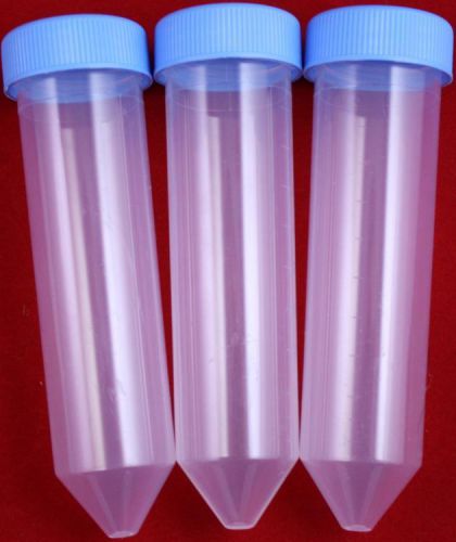 50ml polypropylene centrifuge tubes w/caps &amp; molded graduations, 25/pk for sale