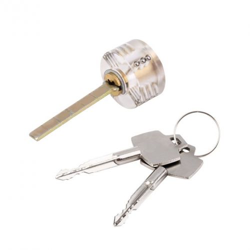 Locksmith Round Cross Visable Practice Padlock Training Tool With 2 Keys JL