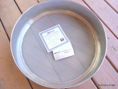 TEST TESTING SIEVE #20/NEWARK/18&#034; U.S. Standard Stainless Steel Frame Cloth/NEW