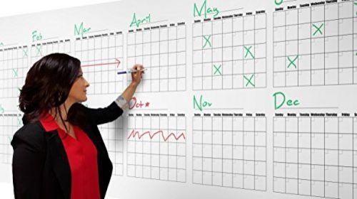 Dry Erase Wall Calendar - Blank Annual - No Dates and reusable 36 x96