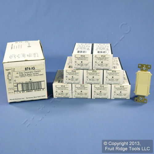 10 Pass &amp; Seymour Ivory 4-Way Decorator Rocker Switches 15A 120/277V 874-IG