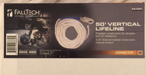 New Falltech 50&#039; Vertical Lifeline. 5/8&#034;. Polyester. Meets OSHA/ANSI Standards