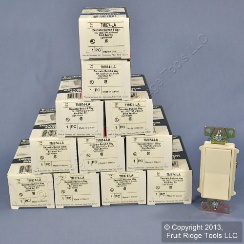 12 Pass &amp; Seymour Light Almond Decorator Rocker Wall Switches 4-WAY 15A TM874-LA