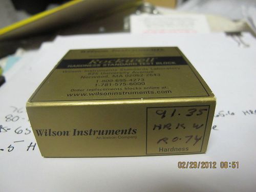 WILSON ROCKWELL TEST BLOCK 9209-090 HRK 91.35 W R: O.74  KW SCALE