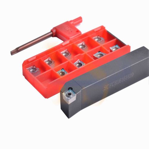 16mm SCFCR1616H09 Turning Tool holder +10pcs Aluminum Carbide Inserts CCGT32.51