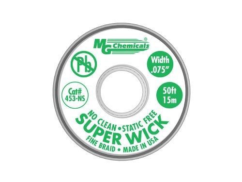 MG Chemicals 400-NS Series #3 No Clean Super Wick Desoldering Braid, 0.075&#034;