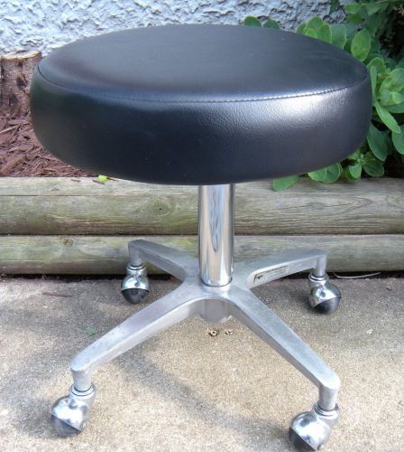 Vintage Rolling Medical Industrial Stool Adjustable Chair Chrome Steel New Top