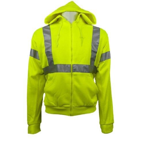 Global Glove GLO-HS1 FrogWear Class 3 Hi-vis Hooded Fleece Sweat Shirt with 3M