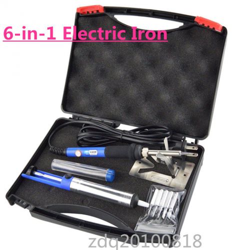 Set 6-in-1 Electric Soldering Iron Kit Temperature Welding Adjustable 110V 60W