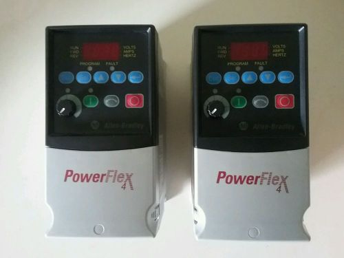 (2) ALLEN BRADLEY POWERFLEX 4 / 22A-A2P1N103 AC DRIVE .5HP