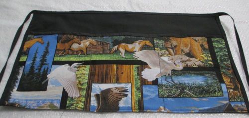 Waiter/waitress Server Waist Apron, WILD LIFE PATCHWORK