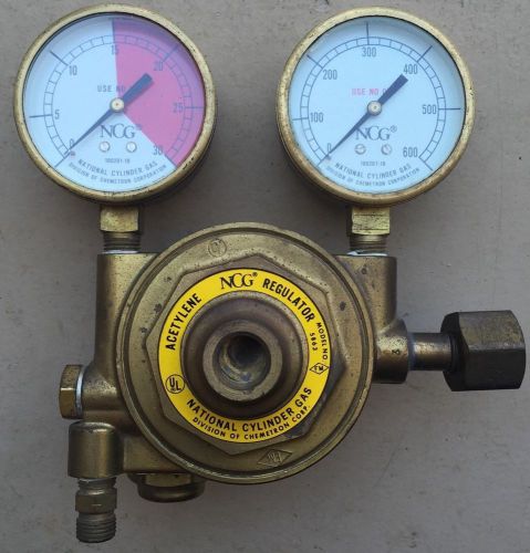 NATIONAL CYLINDER GAS NCG ACETYLENE REGULATOR 5863 DUAL GAUGE