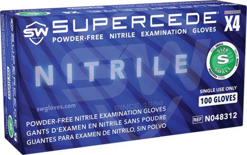 Supercede x4 nitrile exam gloves, size small, case of 1000 for sale