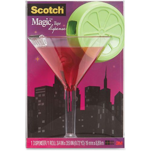 NIB SCOTCH MAGIC TAPE DIAPENSER MIX IT UP COSMOPOLITAN MARTINI LIME COCKTAIL