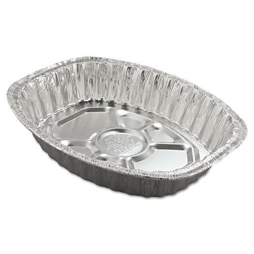 Aluminum Roasting Container, Oval, 17 11/16 x 14 7/16 x 3 1/4, 25/Carton