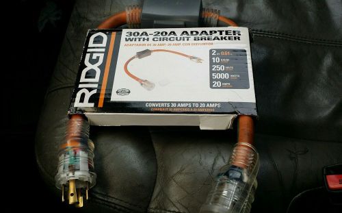 Ridgid 30A-20A Adapter with Circuit Breaker (10 gauge-250 volts-5000 watts)