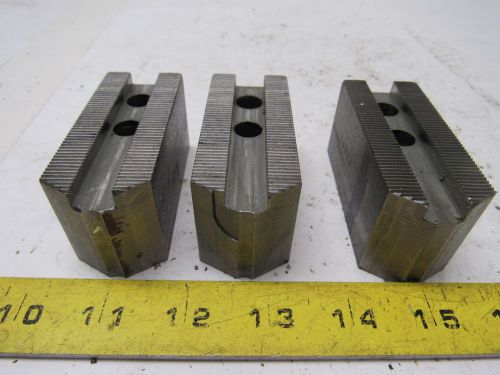 Dillion KW6 Custom Serrated Lathe Chuck Soft Jaws 0.375&#034; OD Radius Set of 3