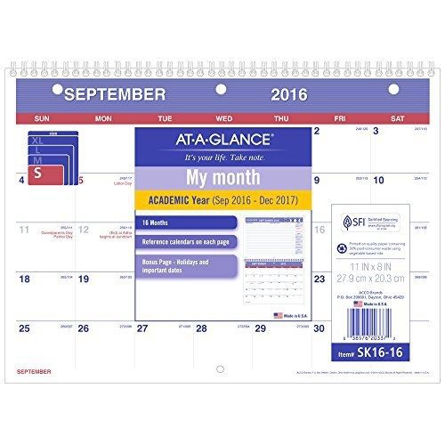 At-a-glance at-a-glance monthly desk calendar, september 2016-december 2017, 16 for sale