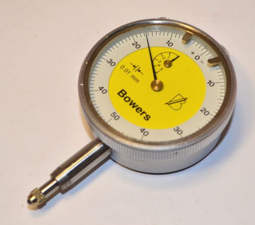 NOS BOWERS UK  0-5mm DIAL INDICATOR Gage GAUGE Flatback 0.01mm 52-540-003