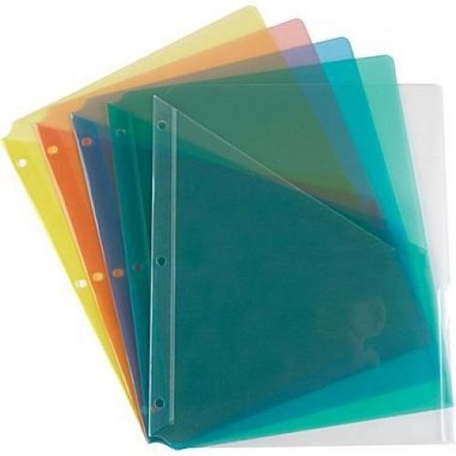 Staples divider pockets, 3-hole punched, 5 set, assorted colors, 1 set/pack for sale