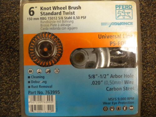 KNOT WIRE WHEEL 6&#034; CARBON STEEL STANDARD TWIST PFERD 763995 LOT OF 3