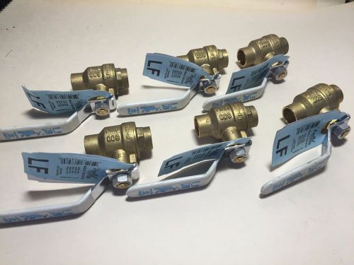 (6) Apollo Intl 94ALF-203-01A 1/2&#034; Lead Free Brass Full Port Ball Valves