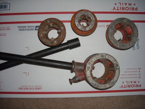 24&#034; toledo pipe threader die set 4 dies 3/4&#034; to 2&#034; good working condition for sale