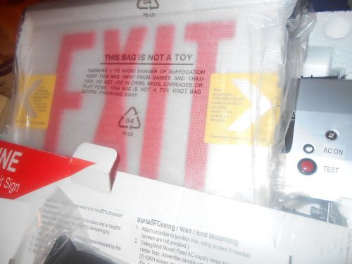 NIB McPhilben ER44RLDU1RM  LED Edge-Lit Exit Sign, Universal, RED