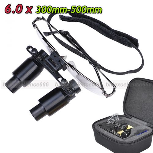 Black new dental loupes 6x300-500mm medical binocular glasses magnifier with bag for sale