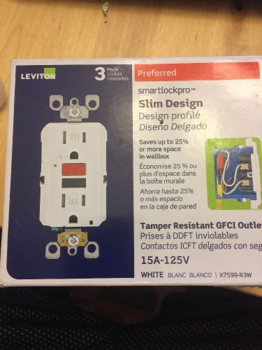 Gfci gfi leviton white 15a tr tamper resistant self test gftr1-r3w for sale