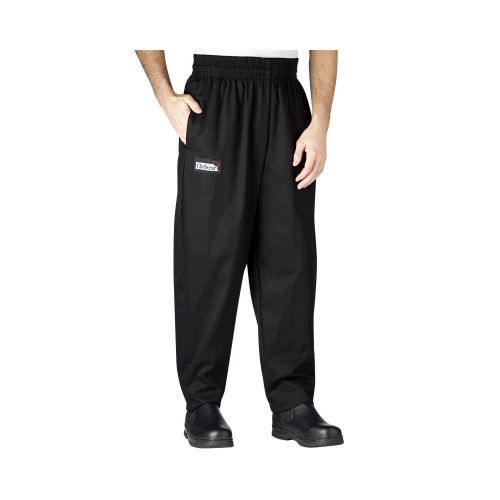 Chefwear 3000-30 Medium Black Baggy Chef Pants