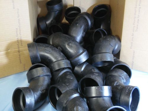 Lot of 22 Black ABS 2&#034; 90 Degree Elbows Plumbing Pipe Fittings Hub x Hub