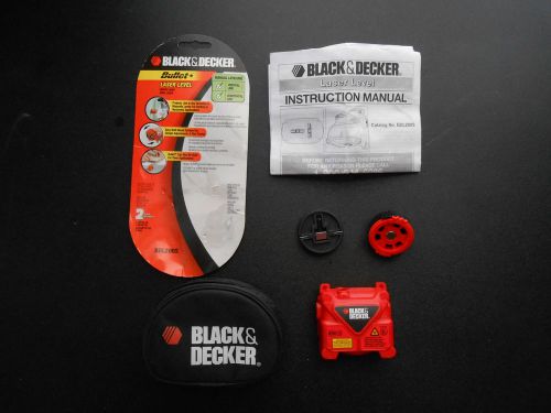 NEW BLACK &amp; DECKER BULLET LASER LEVEL + CASE &amp; MAGNETIC ADAPTERS BDL200S