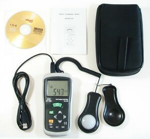 DT-1309 Digital 40K FC Meter 400K Lux Light Luxmeter USB Port Computer Interface